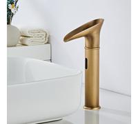 XJTNLB Rubinetto con Sensore Automatico Rubinetto Bagno Lavabo Cascata Rubinetti Bagno senza Regolazione a Caldo e Freddo,Antico,Alto