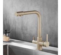 XJTNLB Rubinetto Cucina 3 Vie per Depuratore Avena Rubinetto Lavello Cucina con Doppio Manopole Rubinetto a Osmosi Miscelatore Tre Vie
