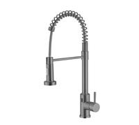 XJTNLB Rubinetto Cucina a Molla con Doccetta Touch Infrarossi Grigio | Miscelatore Cucina con Doccetta 2 Tipi di Modalità Girevole a 360° Miscelatore Monocomando per Lavello