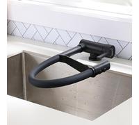 XJTNLB Rubinetto Cucina Pieghevole con Doccetta Estraibile Nero Rubinetto Pieghevole Lavello Gomma Cucina Miscelatore Cucina Sottofinestra Abbattibile