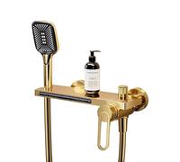 XJTNLB Rubinetto Doccia a Muro miscelatore vasca da bagno a cascata con Doccia Rubinetti Cascata Miscelatore Monocomando Oro