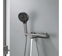 XJTNLB Rubinetto Doccia a Muro Miscelatore Vasca da Bagno con Doccetta Grigio Antracite Rubinetto per Vasca da Bagno a Muro