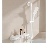 XJTNLB Rubinetto Doccia da Muro 15cm Miscelatore Vasca da Bagno con Doccetta Bianco a 3 Modalità Rubinetto a Cascata per Vasca da Bagno