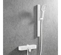 XJTNLB Rubinetto Doccia da Muro Bianco Miscelatore Vasca da Bagno a Cascata con Doccetta a 3 Modalità Rubinetto a Cascata per Vasca con Display della Temperatura