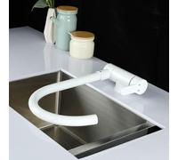 XJTNLB Rubinetto Lavello Cucina Pieghevole Sottofinestra Bianco Girevole a 360° Rubinetto Collo di Cigno Miscelatore Sottofinestra Cucina in Inox 304