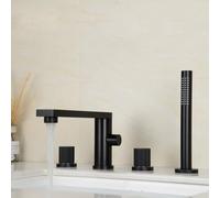XJTNLB Rubinetto per Bordo Vasca da Bagno Miscelatore Doccia Moderno Rubinetto Vasca da Bagno con Doccetta Nero