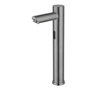XJTNLB Rubinetto Sensore Automatico Bagno Rubinetto Lavabo Touchless Acqua Calda e Fredda Miscelatore Lavabo in Acciaio Inox,Grigio Pistoia,Alto