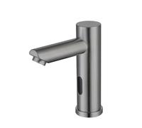 XJTNLB Rubinetto Sensore Automatico Bagno Rubinetto Lavabo Touchless Acqua Calda e Fredda Miscelatore Lavabo in Acciaio Inox,Grigio Pistoia,Basso