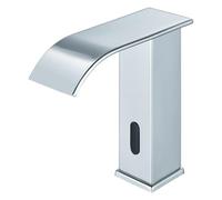 XJTNLB Rubinetto Sensore Automatico Infrarossi a Batteria Rubinetto a Cascata per Lavabo Miscelatore Lavabo Bagno Acqua Calda e Fredda,Cromato,Basso