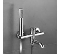 XJTNLB Rubinetto Vasca Cromo Miscelatore Doccia Muro Rubinetto Miscelatore Vasca Da Bagno Con Doccia Bocca Girevole a 90 ° Rubinetti per Vasca da Bagno in Ottone