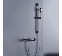 XJTNLB Rubinetto Vasca da Bagno a Cascata Grigio Pistola Miscelatore Vasca da Bagno con Cascata E Doccetta E Guida Scorrevole Rubinetto a Parete