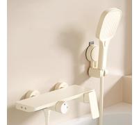 XJTNLB Rubinetto Vasca da Bagno a Parete Miscelatore Doccia Cascata Bianco Latteo Miscelatore Vasca da Bagno con Doccetta-A