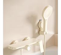 XJTNLB Rubinetto Vasca da Bagno a Parete Miscelatore Doccia Cascata Bianco Latteo Miscelatore Vasca da Bagno con Doccetta-B