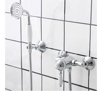 XJTNLB Rubinetto Vasca da Bagno a Parete Miscelatore Monocomando Doccia Cromato Rubinetti Vintage Doccino Monofunzione