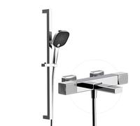 XJTNLB Rubinetto Vasca da Bagno con Doccetta Cromato Miscelatore Monocomando Muro Miscelatore Doccia con Soffione Doccia E Guida Scorrevole