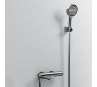 XJTNLB Rubinetto Vasca da Bagno con Doccetta Miscelatore Monocomando Doccia Grigio Antracite Bocca Girevole a 90 ° Rubinetto Doccia da Muro 15cm