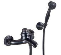 XJTNLB Rubinetto Vasca da Bagno con Doccetta Retrò Nero a Parete Miscelatore Monocomando Doccia Rubinetti Vintage Doccino