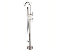 XJTNLB Rubinetto Vasca Freestanding Spazzolato Rubinetto Vasca da Bagno con Doccetta Bocca Girevole a 360 ° Miscelatore Doccia con Deviatore