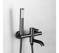 XJTNLB Rubinetto Vasca Nero Miscelatore Doccia Muro Rubinetto Miscelatore Vasca Da Bagno Con Doccia Bocca Girevole a 90 ° Rubinetti per Vasca da Bagno in Ottone