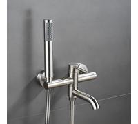 XJTNLB Rubinetto Vasca Spazzolato Miscelatore Doccia Muro Rubinetto Miscelatore Vasca Da Bagno Con Doccia Bocca Girevole a 90 ° Rubinetti per Vasca da Bagno in Ottone