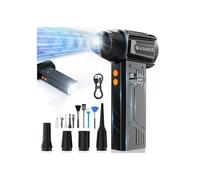 XJUGEZ Aria Compressore Elettrico Rimuovi Polvere,4 Velocità 180000RPM Soffiatore a Batteria con 2 Luce LED&4 Ugelli,Mini Compressore Aria per Auto,Laptop,Tastiera Sostituisce Aria Compressa Spray
