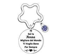 XJWL Regalo Portachiavi Nonna Regalo Donna Ciondolo Con Incisione Sei la Nonna Migliore del Mondo Ti Voglio Bene Per Sempre Regalo Nonna Compleanno Regalo Nonna Natale