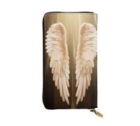 XKBFKLKMC Angel Wing - Portafoglio lungo da donna, in pelle PU, grande capacità, con cerniera, porta carte, portamonete di credito per tutti i giorni, viaggi, lavoro, affari, 3D, Taglia unica, Casual
