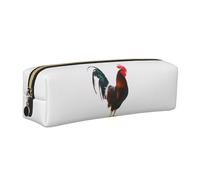 XKBFKLKMC Astuccio in pelle con simpatico gallo con stampa 3D, organizer per cancelleria in pelle PU, astuccio con cerniera per studenti, università, scuola, lavoro e ufficio, Oro, Taglia unica, Zaino