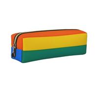 XKBFKLKMC Astuccio in pelle con stampa 3D arcobaleno, organizer per cancelleria e matite, astuccio con cerniera per studenti, università, scuola, lavoro e ufficio, Oro, Taglia unica, Zaino per la