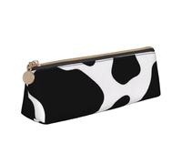 XKBFKLKMC Astuccio portapenne in pelle con paillettes glitterate, stampa a pois, astuccio per cancelleria con cerniera, per donne e uomini, per scuola e ufficio, Mucca Spot, Taglia unica, Zaino per la