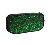 XKBFKLKMC Astuccio verde con paillettes brillanti e stampa di grande capacità, con scomparti con cerniera, astuccio per matite e cancelleria, organizer per ragazzi e ragazze, studenti, università