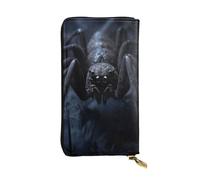 XKBFKLKMC Black Spider - Portafoglio lungo da donna, in pelle PU, grande capacità, con cerniera, porta carte, portamonete di credito per tutti i giorni, viaggi, lavoro, affari, 3D, Taglia unica