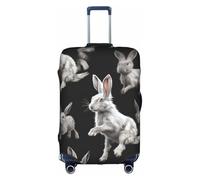 XKBFKLKMC Copertura per valigie con coniglietto e coniglio, protezione per valigie, lavabile, elastica, per trolley da viaggio, adatta per bagagli da 45-81 cm, 3D, L, Organizer per borse