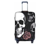 XKBFKLKMC Copertura per valigie nera con teschio floreale per bagagli, lavabile, elastica, per trolley da viaggio, adatta per bagagli da 45-81 cm, 3D, M, Organizer per borse
