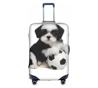 XKBFKLKMC Copertura per valigie per cani e calcio, copertura per valigia, protezione per bagagli, lavabile, elastica, per trolley da viaggio, adatta per bagagli da 45-81 cm, 3D, L, Organizer per borse