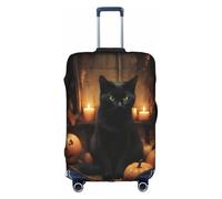 XKBFKLKMC Coperture per valigie con gatto nero, protezione per valigie, per bagagli, lavabili, elastiche, per trolley da viaggio, adatte per bagagli da 45-81 cm, 3D, S, Organizer per borse