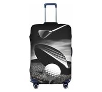 XKBFKLKMC Coperture per valigie in bianco e nero da golf, copertura protettiva per bagagli lavabile, copertura elastica per trolley da viaggio, adatta per bagagli da 45-81 cm, 3D, L, Organizer per