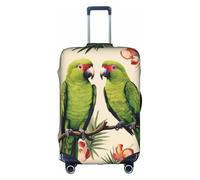 XKBFKLKMC Copritavolo Coppie Pappagalli Oliva Bagagli Valigie Copertura Protettiva Bagagli Lavabile Copertura Elastica per Trolley da Viaggio Adatto per Bagagli da 45-81 cm, 3D, L, Organizer per borse