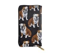 XKBFKLKMC English Bulldogs - Portafoglio lungo da donna, in pelle PU, grande capacità, con cerniera, porta carte, portamonete di credito per tutti i giorni, viaggi, lavoro, affari, 3D, Taglia unica