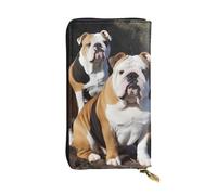 XKBFKLKMC English Bulldogs - Portafoglio lungo da donna, in pelle PU, grande capacità, con cerniera, porta carte, portamonete di credito per tutti i giorni, viaggi, lavoro, affari, 3D, Taglia unica