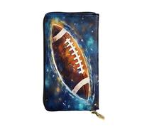 XKBFKLKMC Galaxy Space Football - Portafoglio lungo da donna, in pelle PU, grande capacità, con cerniera, porta carte, portamonete di credito per tutti i giorni, viaggi, lavoro, affari, 3D, Taglia