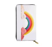XKBFKLKMC Piccolo portafoglio lungo da donna arcobaleno - pochette grande capacità in pelle PU con cerniera, porta carte, portamonete di credito per tutti i giorni, viaggi, lavoro, affari, 3D, Taglia