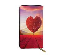 XKBFKLKMC Portafoglio lungo da donna a forma di cuore, in pelle PU, con cerniera, porta carte, portamonete di credito per tutti i giorni, viaggi, lavoro, affari, 3D, Taglia unica, Casual
