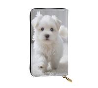 XKBFKLKMC Portafoglio lungo da donna con cagnolino, grande capacità, in pelle PU, con cerniera, porta carte, portamonete di credito per tutti i giorni, viaggi, lavoro, affari, 3D, Taglia unica, Casual