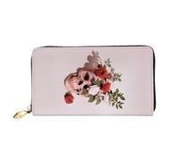 XKBFKLKMC Portafoglio lungo da donna con fenicotteri 3D su sfondo bianco, grande capacità, in pelle PU, con cerniera, porta carte, portamonete di credito per tutti i giorni, viaggi, lavoro, affari, 3D