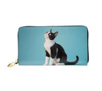 XKBFKLKMC Portafoglio lungo da donna con gatto 3D, grande capacità, in pelle PU, con cerniera, porta carte, portamonete di credito per tutti i giorni, viaggi, lavoro, affari, 3D, Taglia unica, Casual