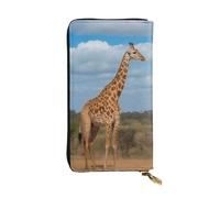 XKBFKLKMC Portafoglio lungo da donna con giraffa sotto l'albero in Africa, grande capacità, in pelle PU, con cerniera, porta carte, portamonete di credito per tutti i giorni, viaggi, lavoro, affari