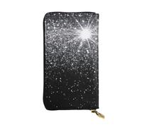 XKBFKLKMC Portafoglio lungo da donna con glitter argento lucido, pochette in pelle sintetica di grande capacità con cerniera, porta carte, portamonete di credito per tutti i giorni, viaggi, lavoro