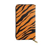 XKBFKLKMC Portafoglio lungo da donna con leopardo tigre arancione, grande capacità, in pelle PU, con cerniera, porta carte, portamonete di credito per tutti i giorni, viaggi, lavoro, affari, 3D