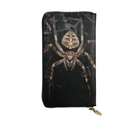 XKBFKLKMC Scary Spider - Portafoglio lungo da donna, in pelle PU, grande capacità, con cerniera, porta carte, portamonete di credito per tutti i giorni, viaggi, lavoro, affari, 3D, Taglia unica